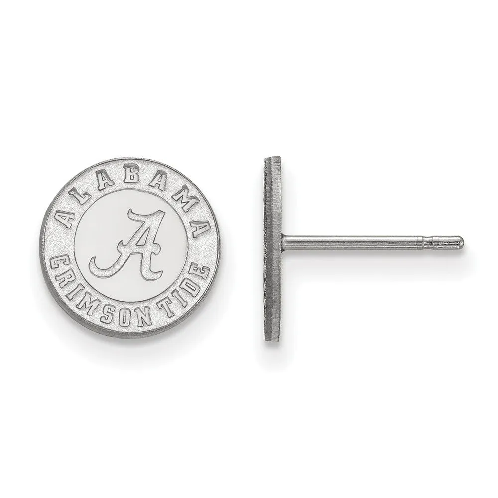 10k White Gold University of Alabama XS (Tiny) Disc Post Earrings