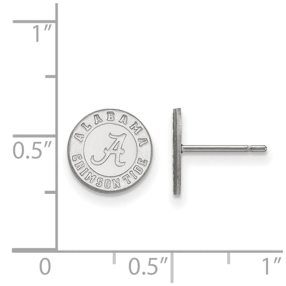 10k White Gold University of Alabama XS (Tiny) Disc Post Earrings