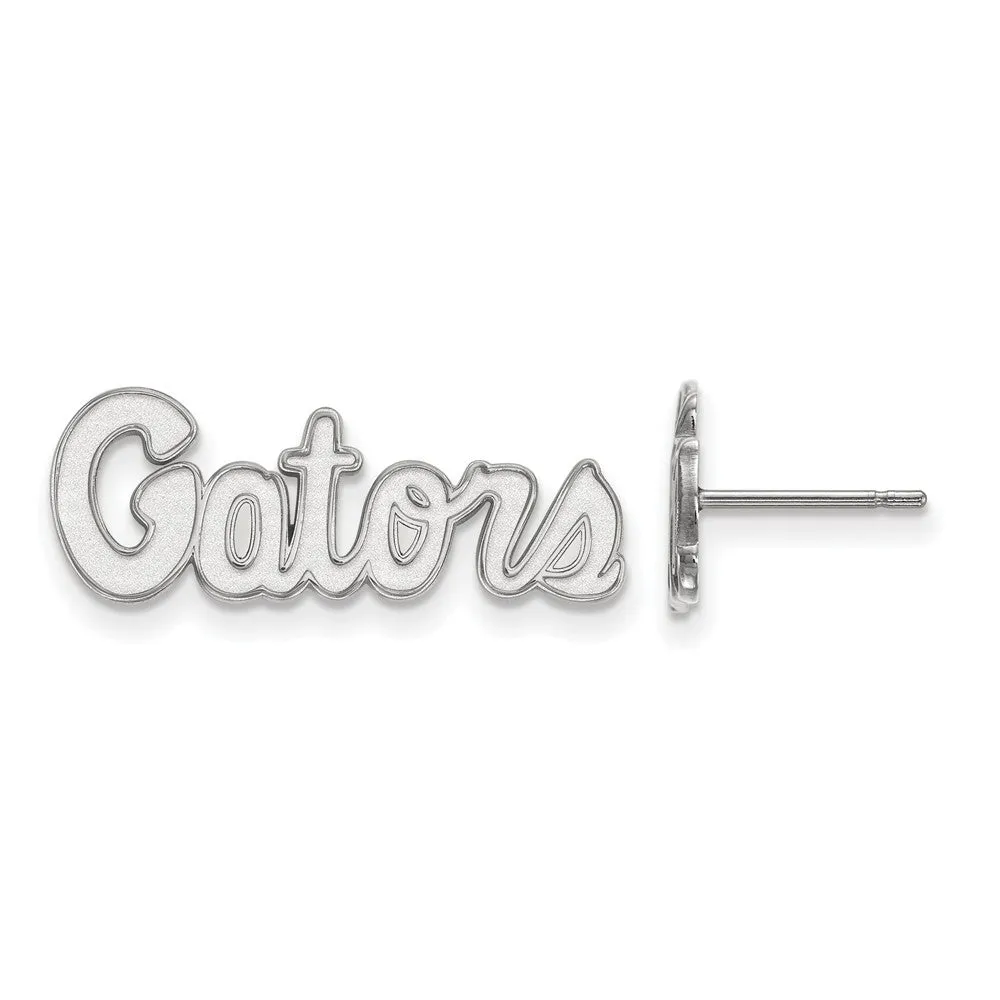 10k White Gold University of Florida XS Gators Post Earrings