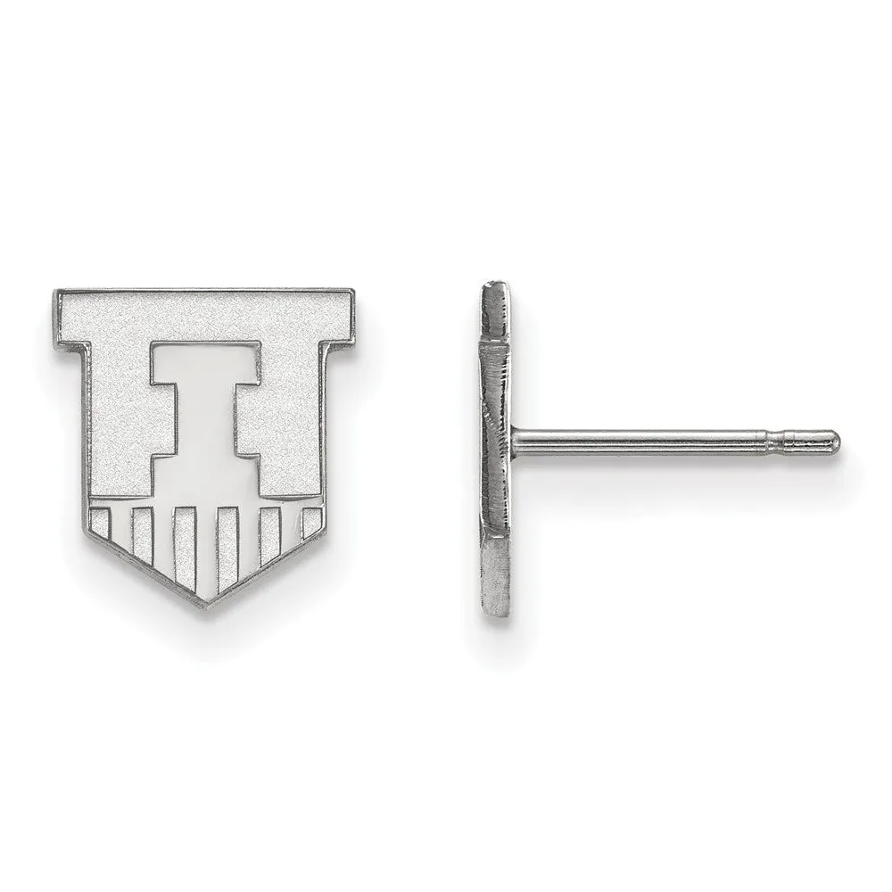 10k White Gold University of Illinois XS (Tiny) Post Earrings