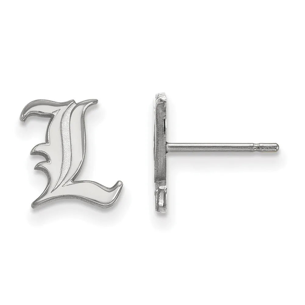 10k White Gold University of Louisville XS (Tiny) Post Earrings