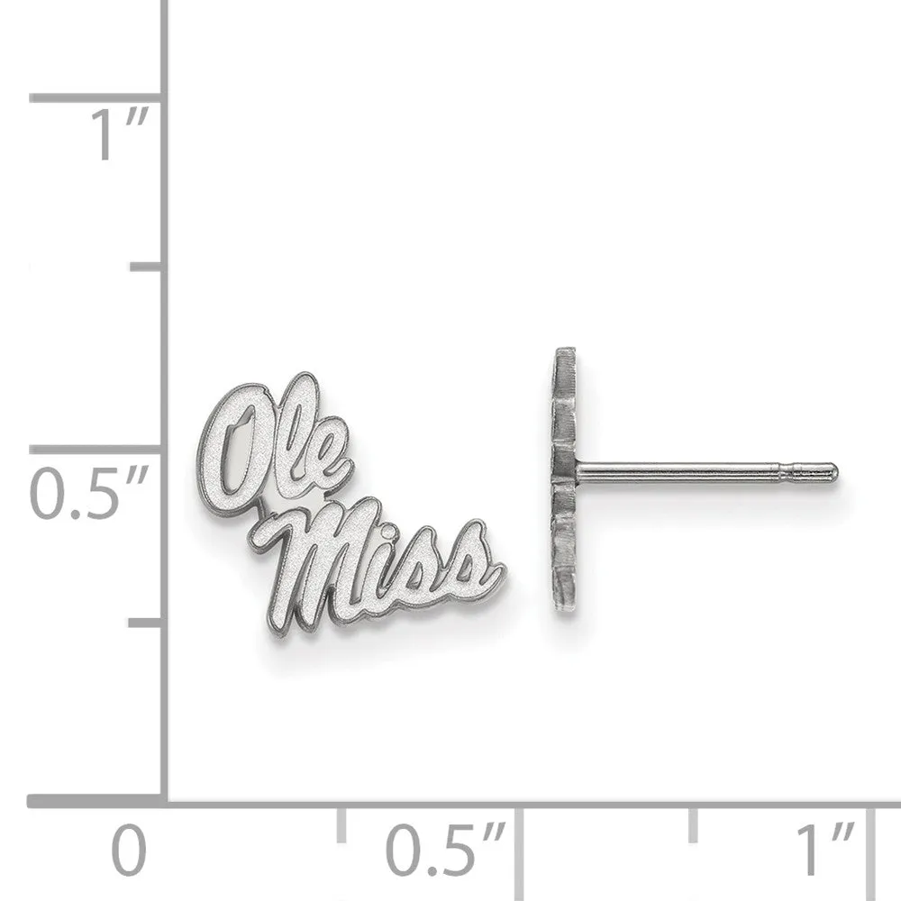 10k White Gold University of Mississippi XS (Tiny) Post Earrings