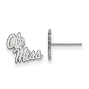 10k White Gold University of Mississippi XS (Tiny) Post Earrings