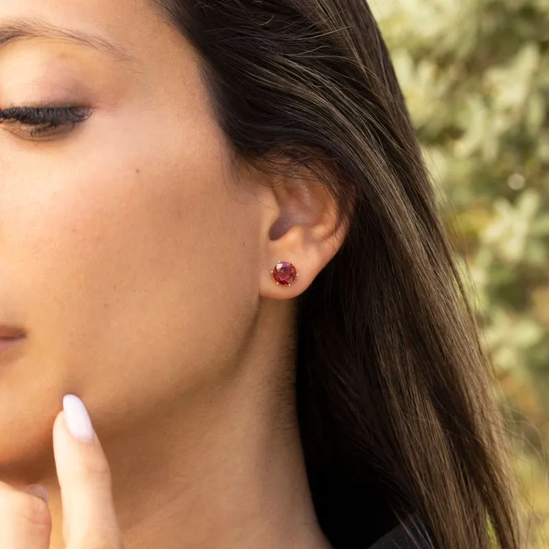 14 -Carat Gold Earrings In The Grant Stone 7 mm Inlay