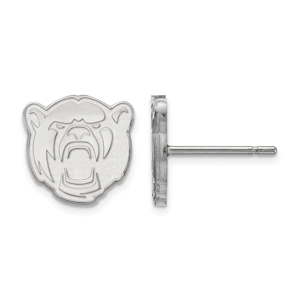 14k White Gold Baylor University XS (Tiny) Bear Post Earrings