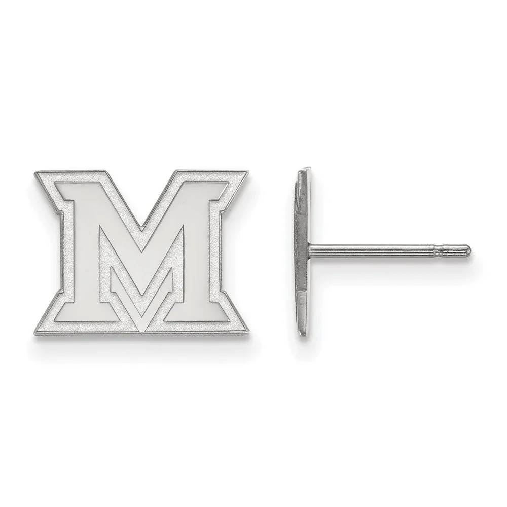 14k White Gold Miami University XS (Tiny) Initial M Post Earrings