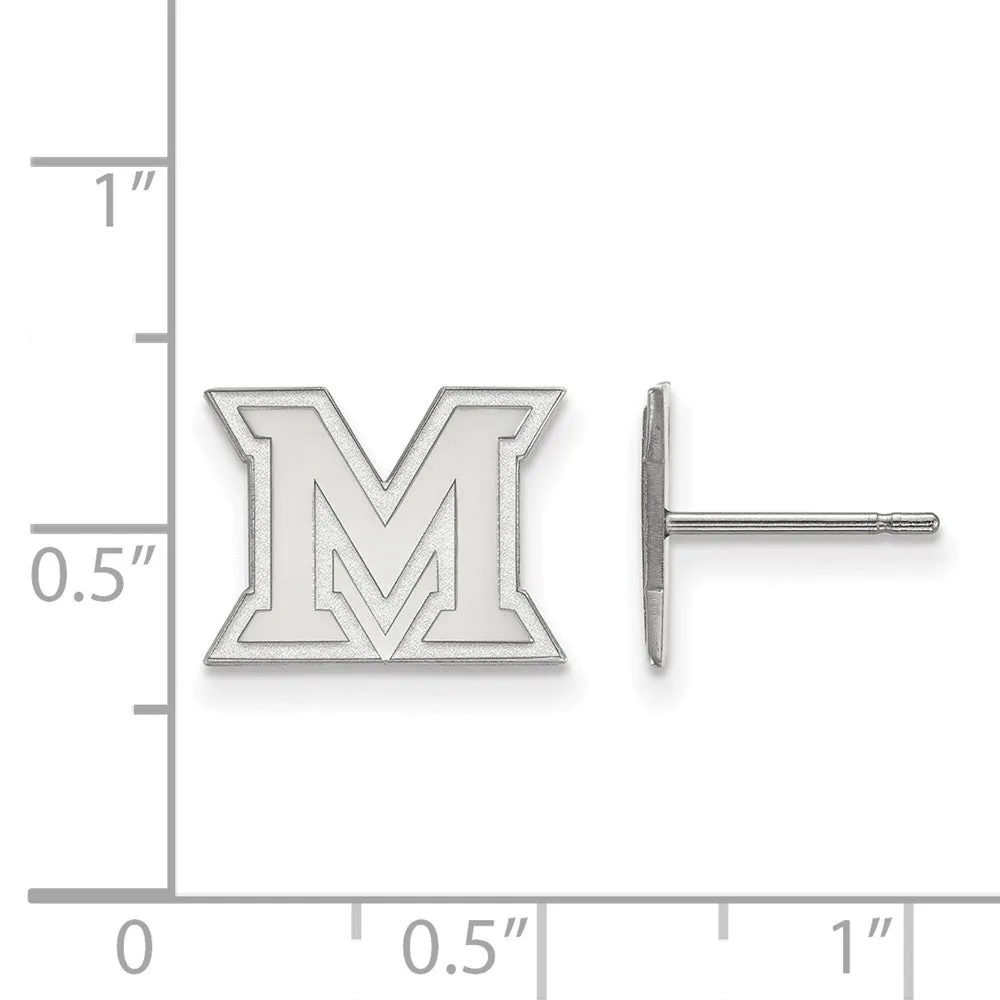 14k White Gold Miami University XS (Tiny) Initial M Post Earrings