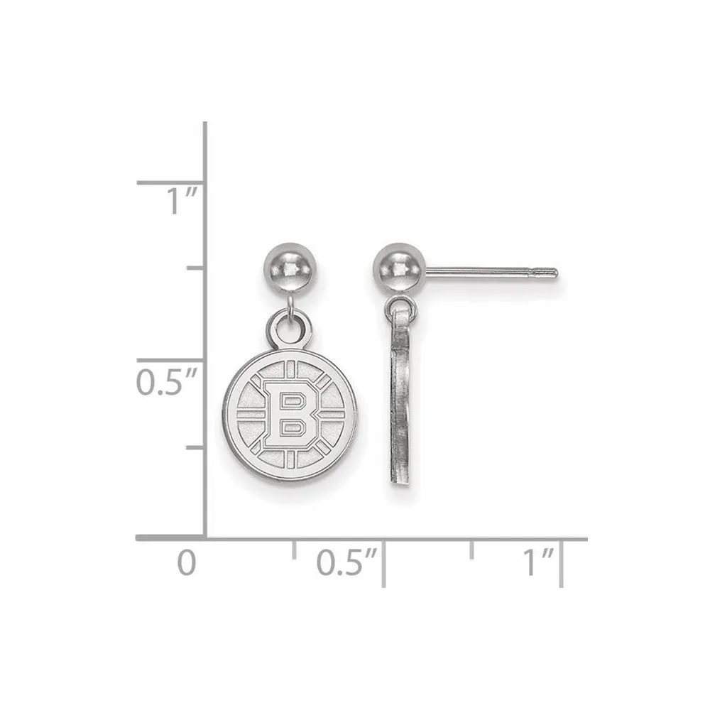 14k White Gold NHL Boston Bruins XS Ball Dangle Post Earrings