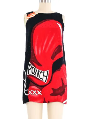 1991 Nicole Miller Boxing Gloves Silk Tank