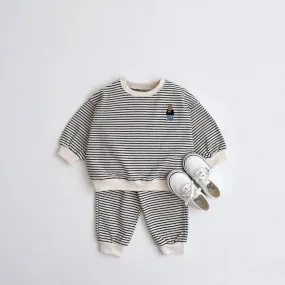 2 Pieces Set Baby Kid Boys Striped Cartoon Tops And Pants Wholesale 23113046