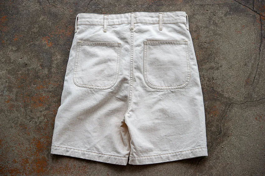 40's USMC Shorts Ecru Herringbone 10 oz/ One-Wash