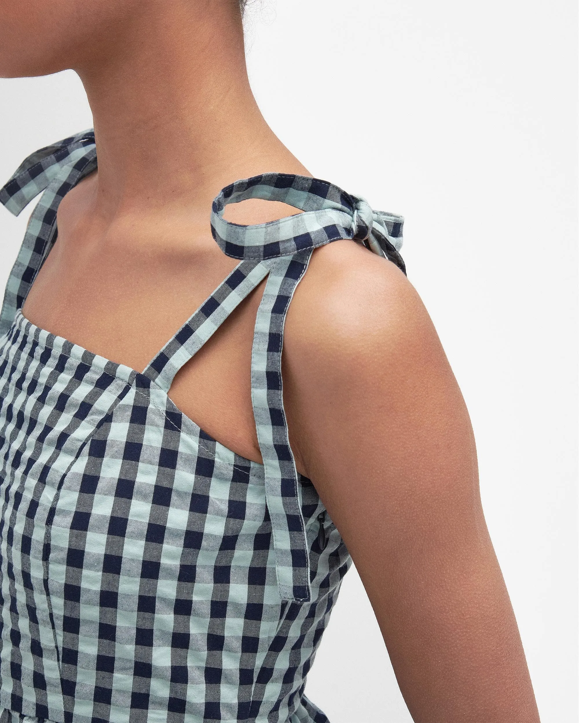 Abigail Womens Gingham Midi Dress