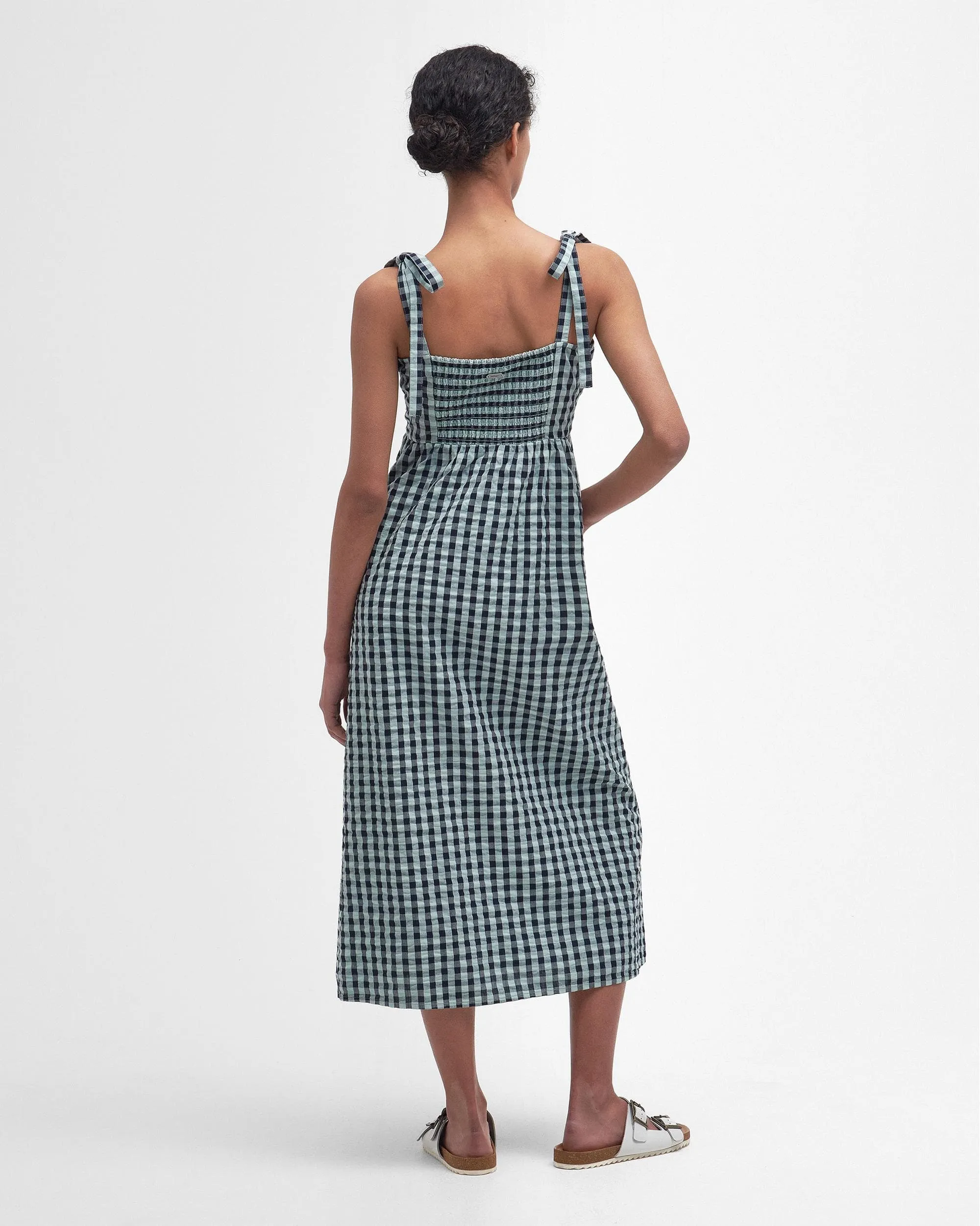 Abigail Womens Gingham Midi Dress