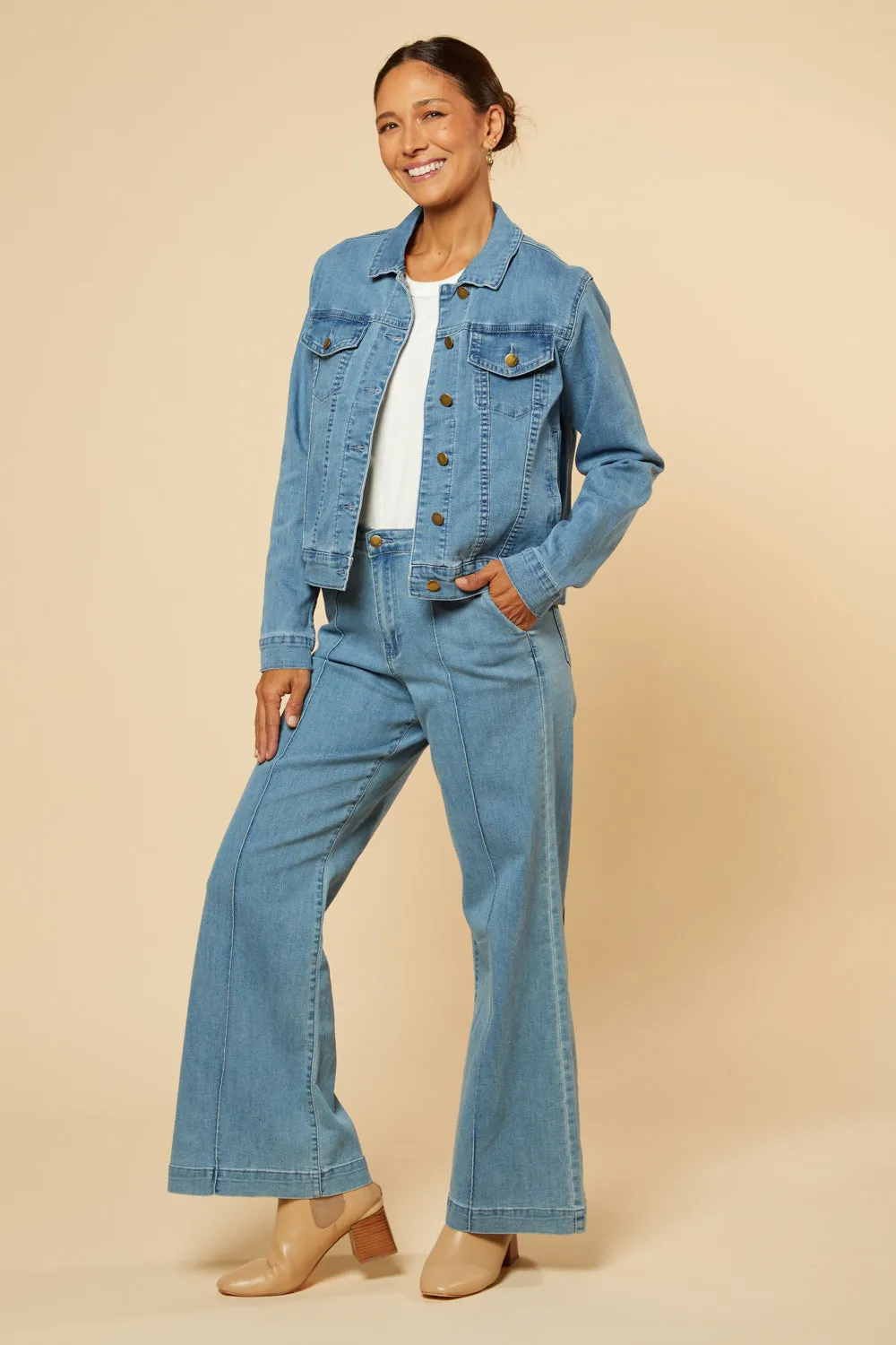 Adrift Denim Relaxed Jacket in Light Wash