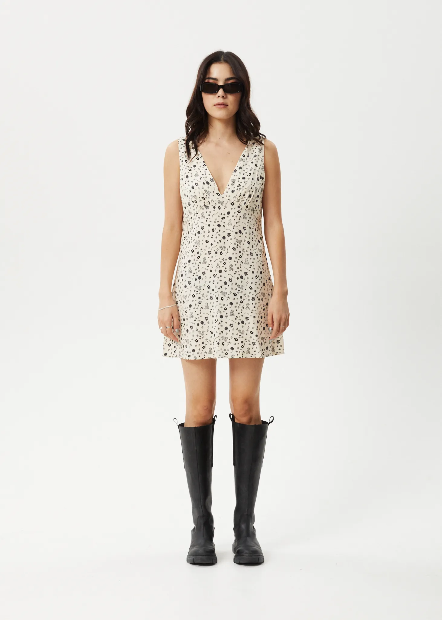 AFENDS Womens Rooney - Mini Dress - Sesame