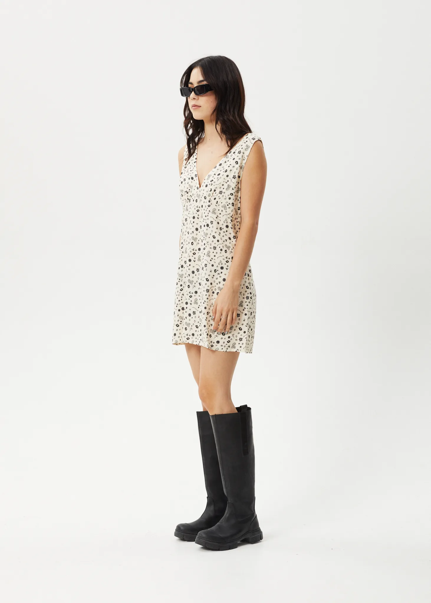 AFENDS Womens Rooney - Mini Dress - Sesame