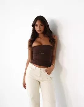 Allure Strapless Top (Chocolate) - By Lioness