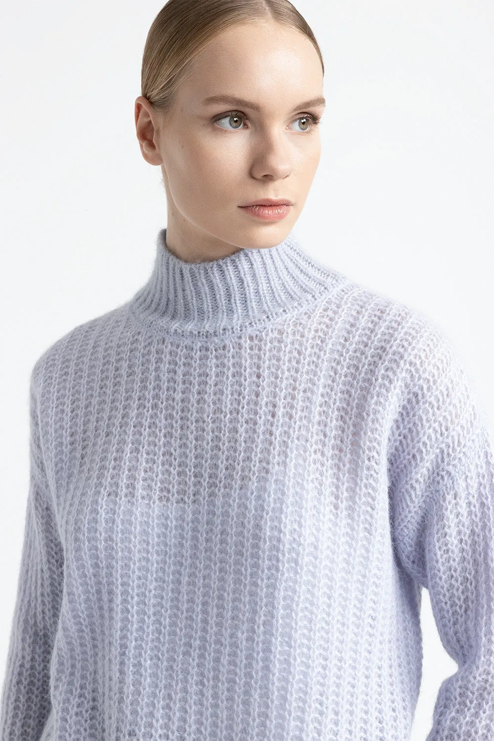 Alpaca and lurex high neck sweater