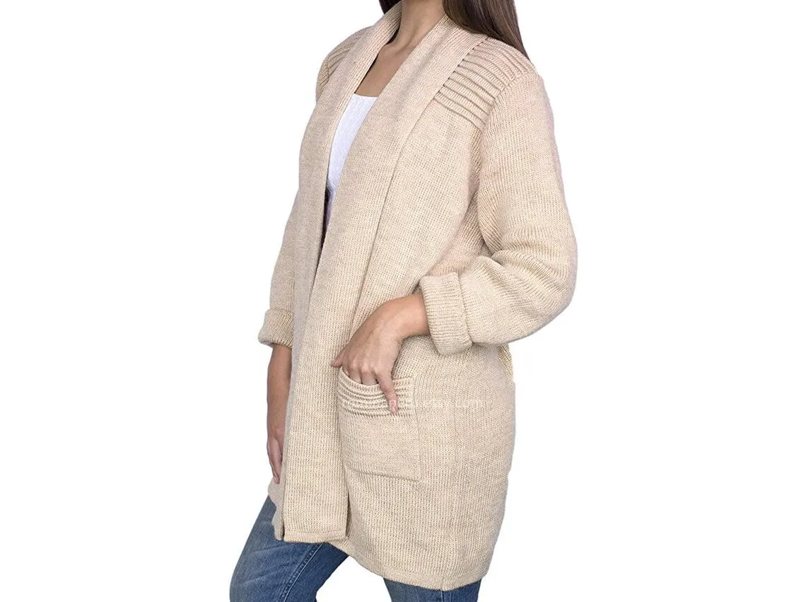 Alpaca Wool Womens Cardigan - Warm, Soft & Thick