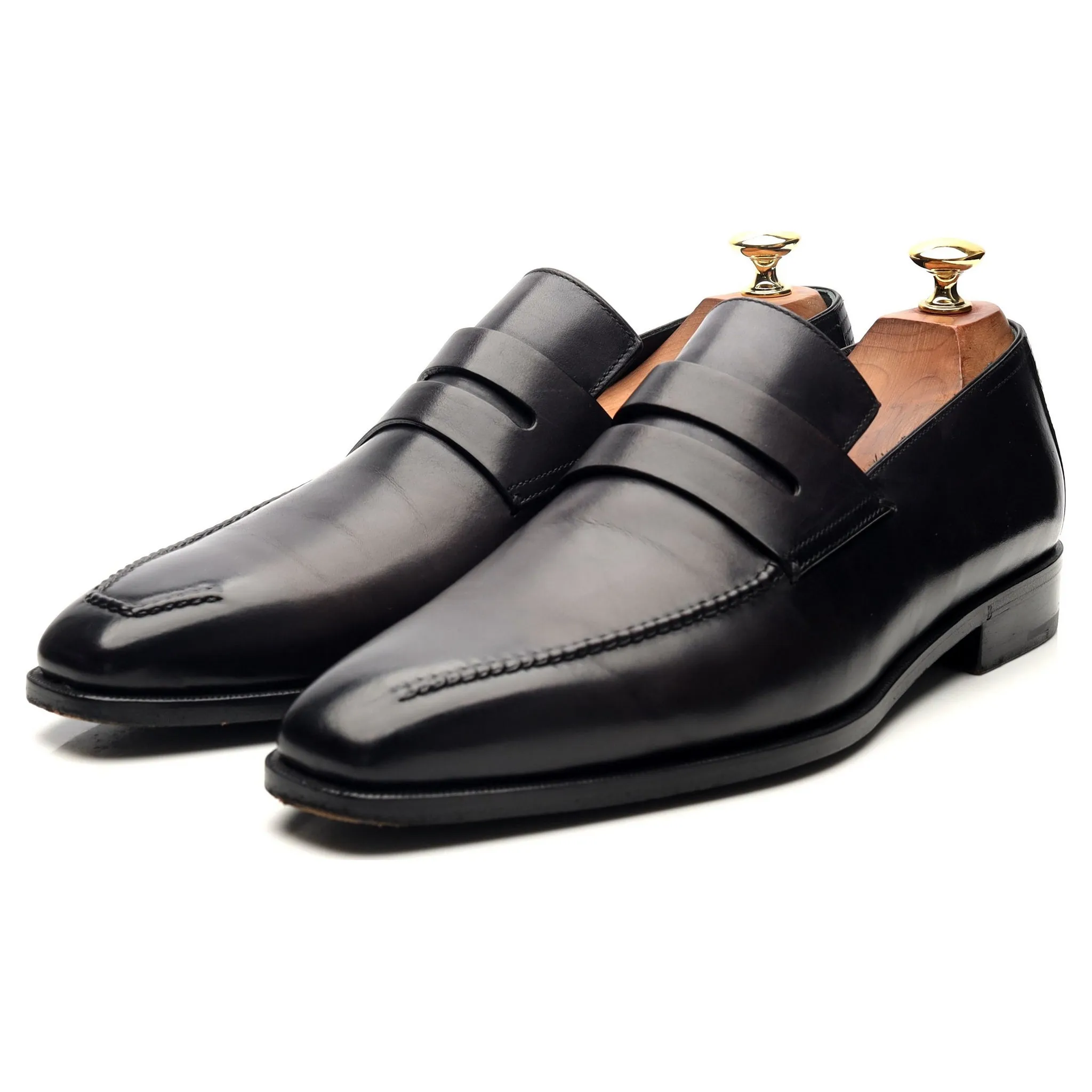 'Andy' Black Leather Loafers UK 9