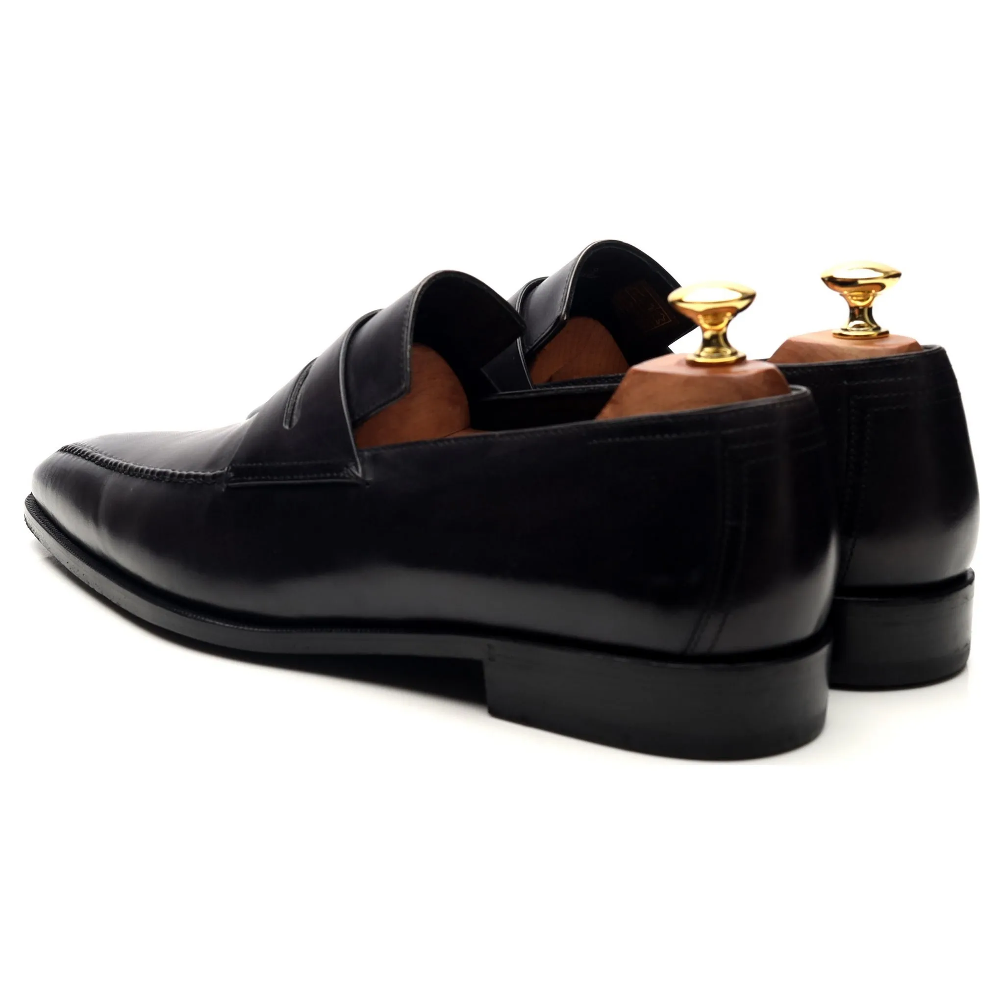 'Andy' Black Leather Loafers UK 9