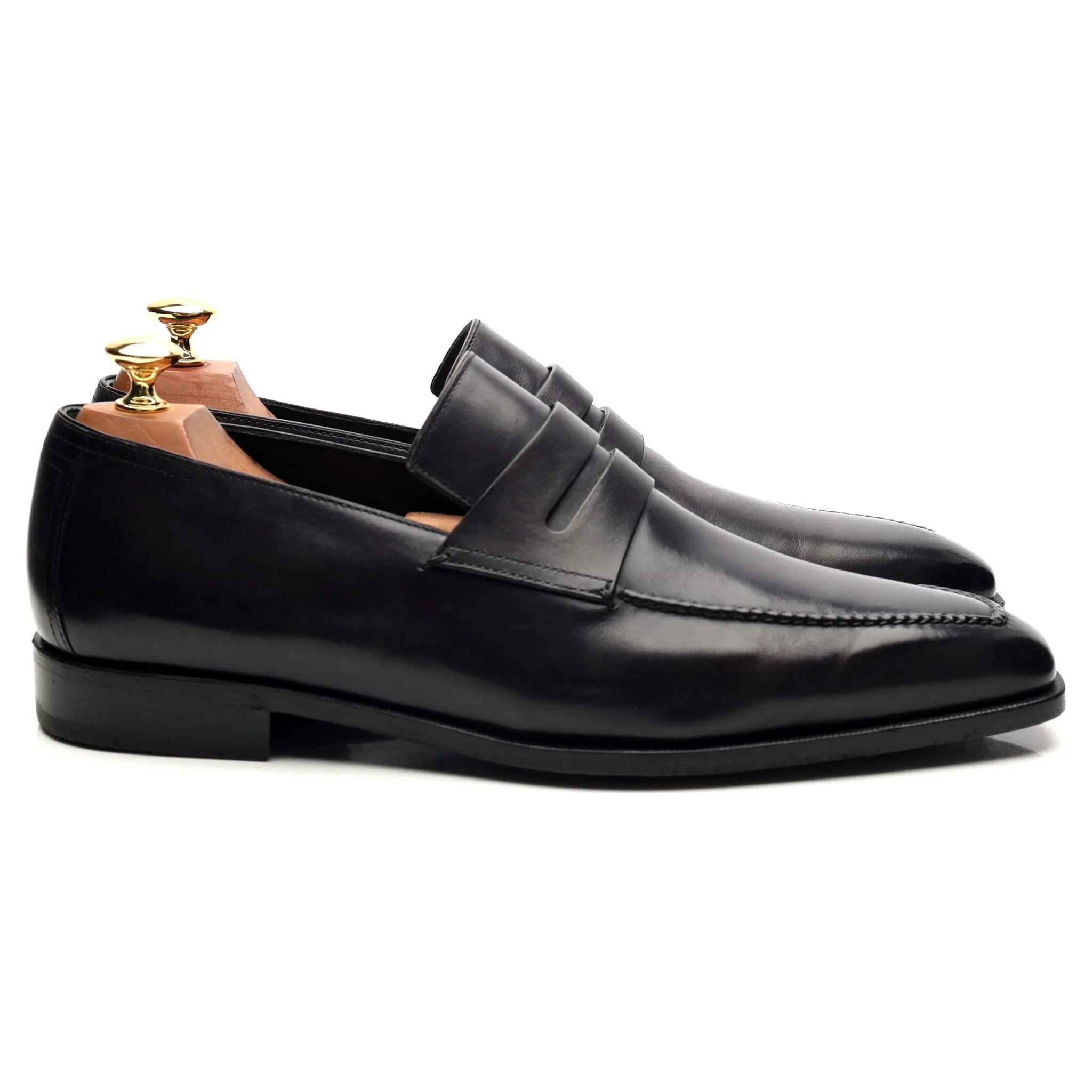 'Andy' Black Leather Loafers UK 9