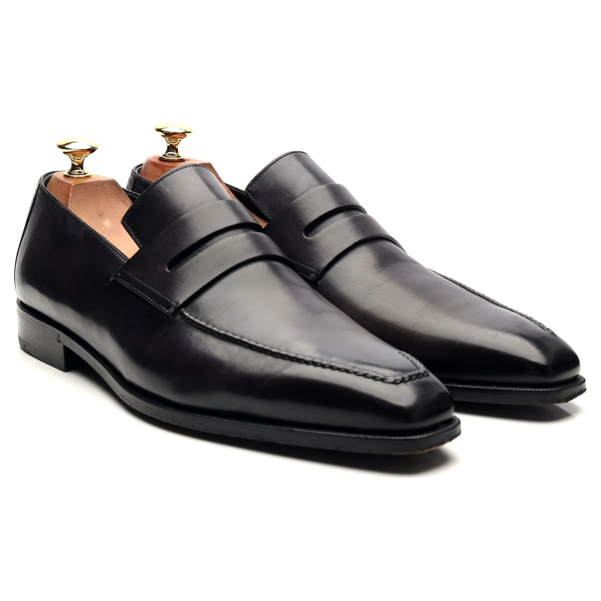 'Andy' Black Leather Loafers UK 9