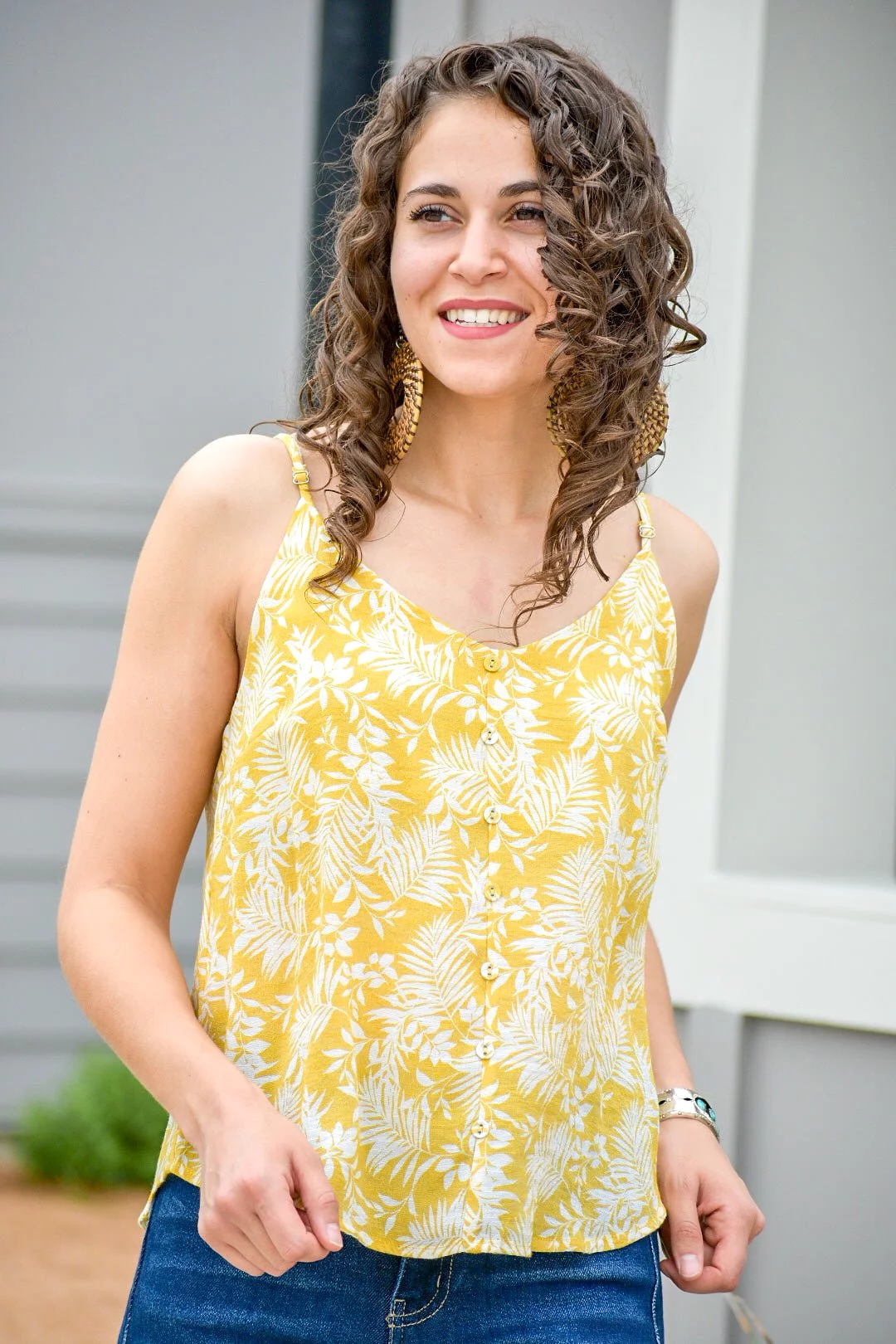 Be My Sunshine Flower Spaghetti Top