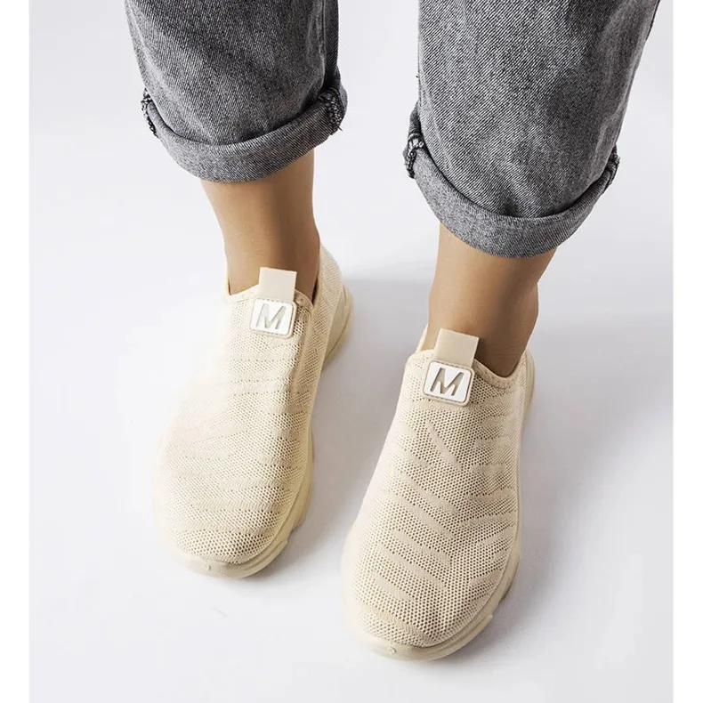 Beige textile sneakers from Aaron