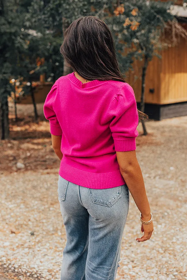 Best Luck Ever Sweater Top In Fuchsia