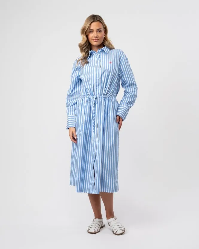 Blouson Long Sleeve Womens Midi Shirt Dress