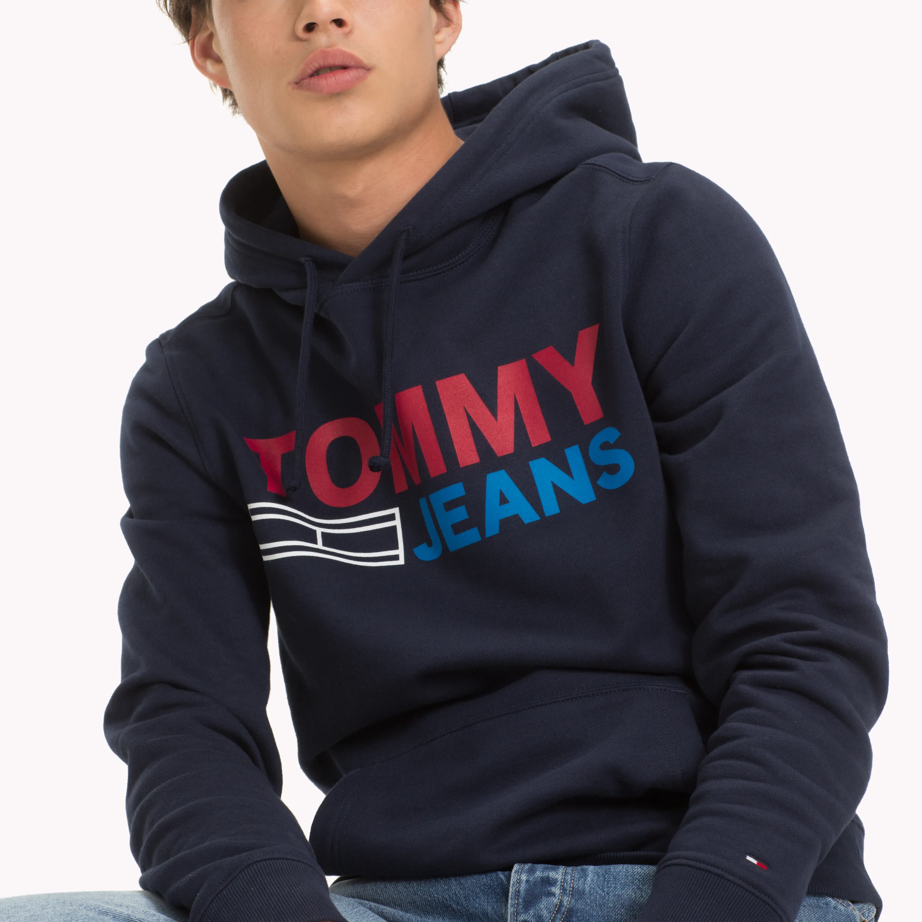 Blue Cotton Logo Hoody | Sweatshirts & Hoodies | Tommy Hilfiger