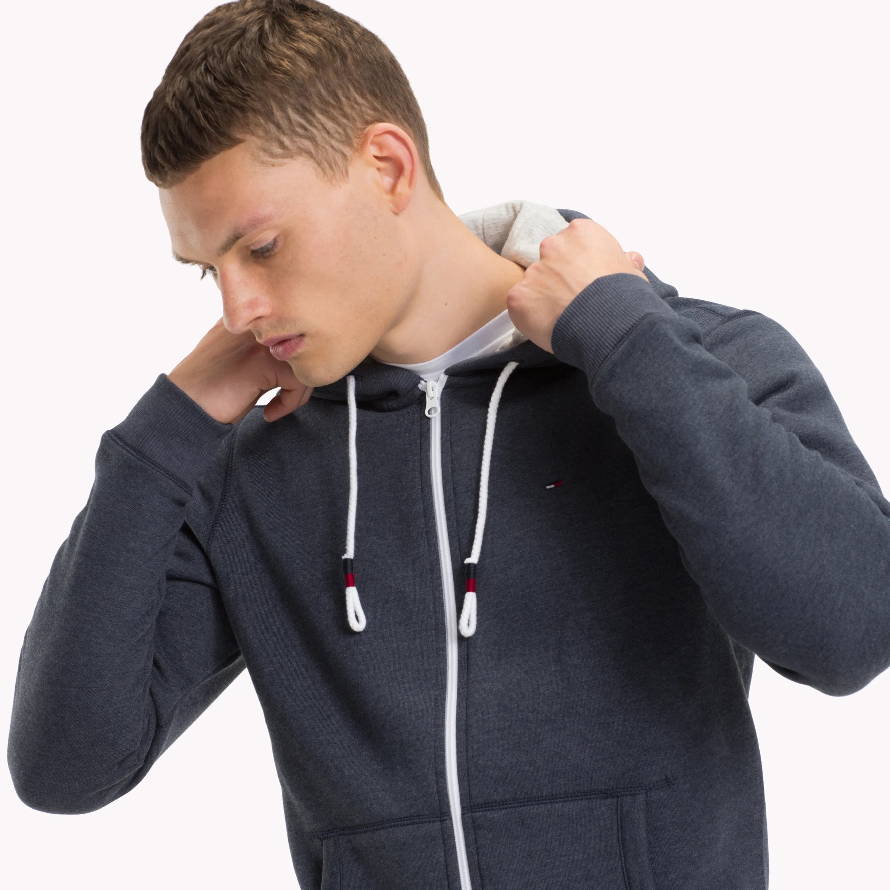 Blue Regular Fit Zipped Hoody | Sweatshirts & Hoodies | Tommy Hilfiger