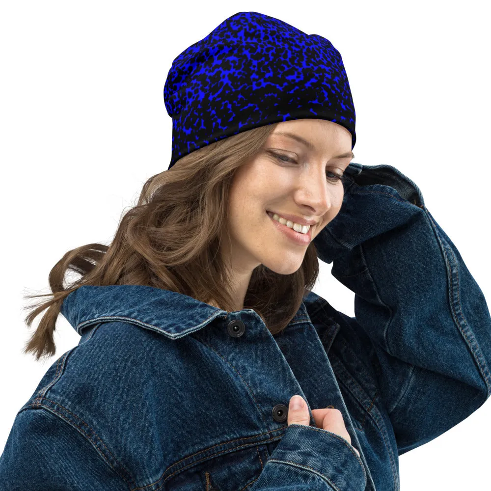 Blue Splatter Beanie