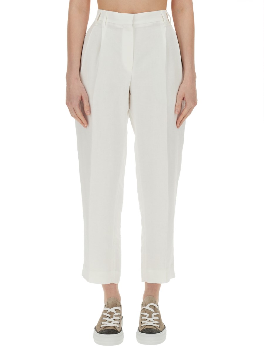 BRUNELLO CUCINELLI    SLOUCHY PANTS IN VISCOSE AND LINEN FLUID TWILL