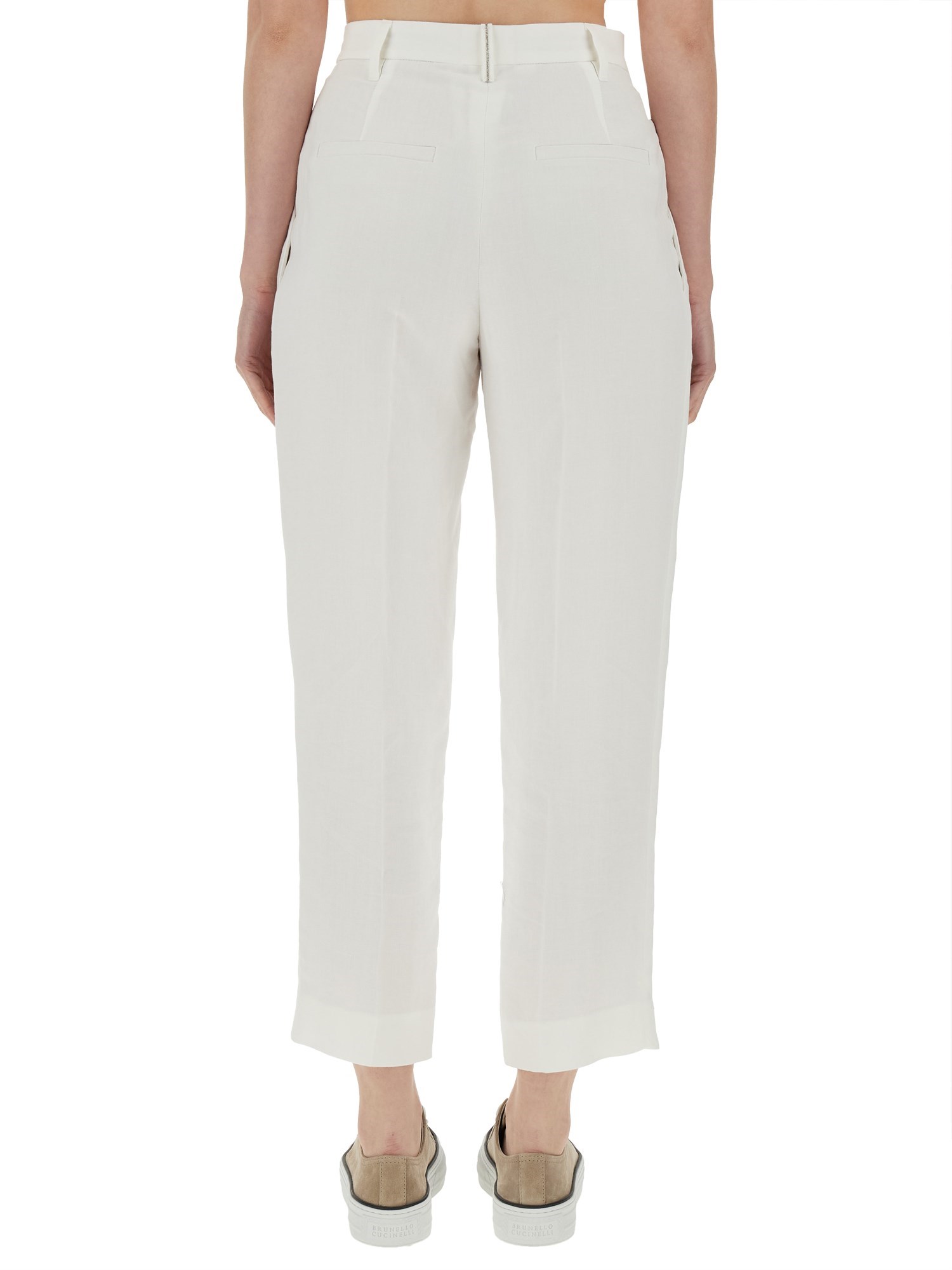 BRUNELLO CUCINELLI    SLOUCHY PANTS IN VISCOSE AND LINEN FLUID TWILL