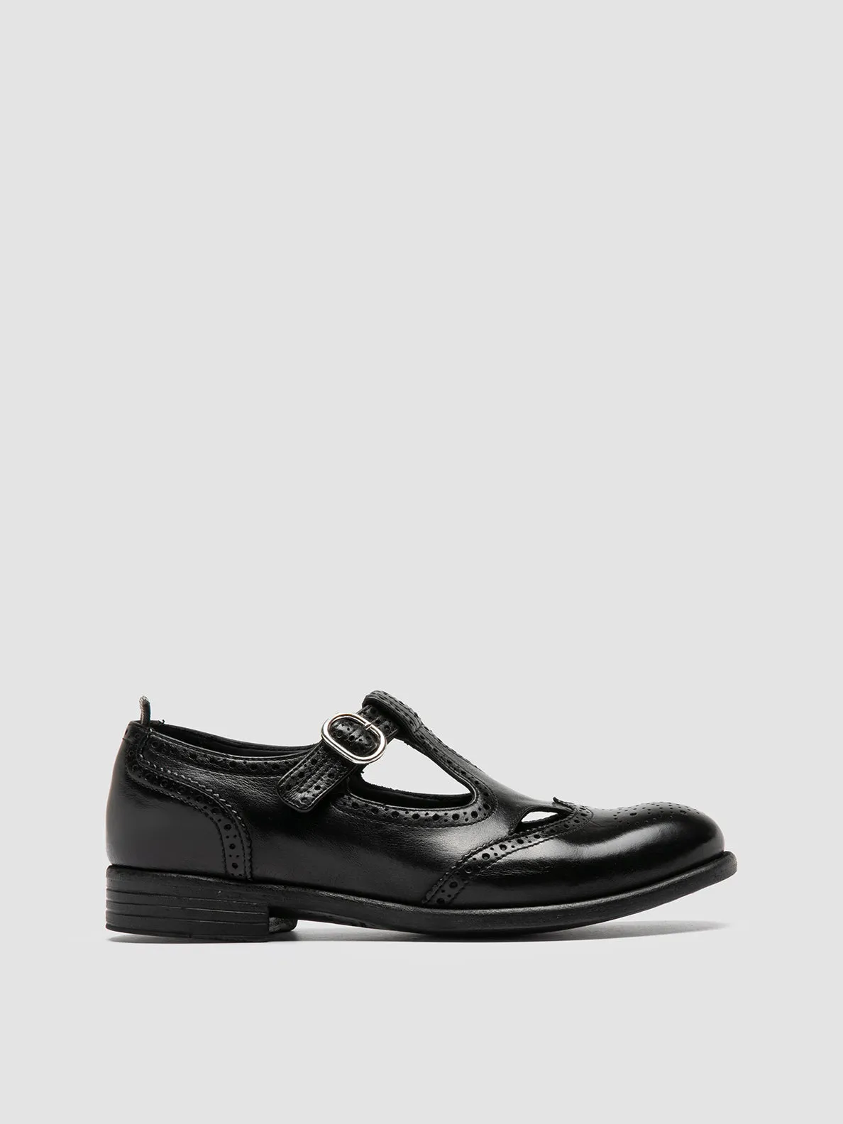 CALIXTE 066 - Black Leather Maryjane Loafers