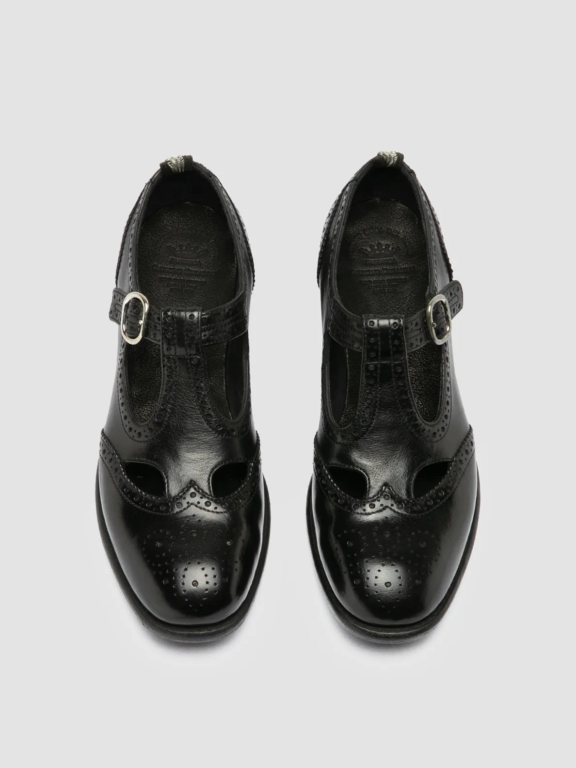 CALIXTE 066 - Black Leather Maryjane Loafers