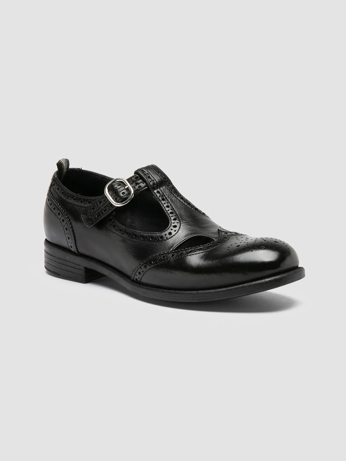 CALIXTE 066 - Black Leather Maryjane Loafers