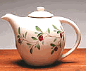 Cranberry Ceramic Teapot 32 Oz. Made in the USA by Emerson Creek Pottery