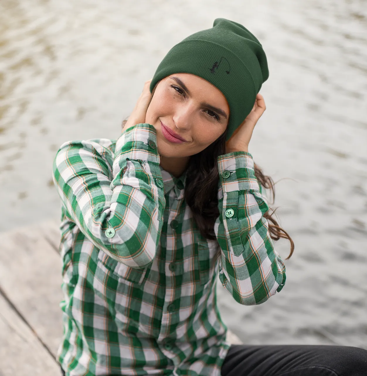 Cuffed Fisherman Embroidered Beanie