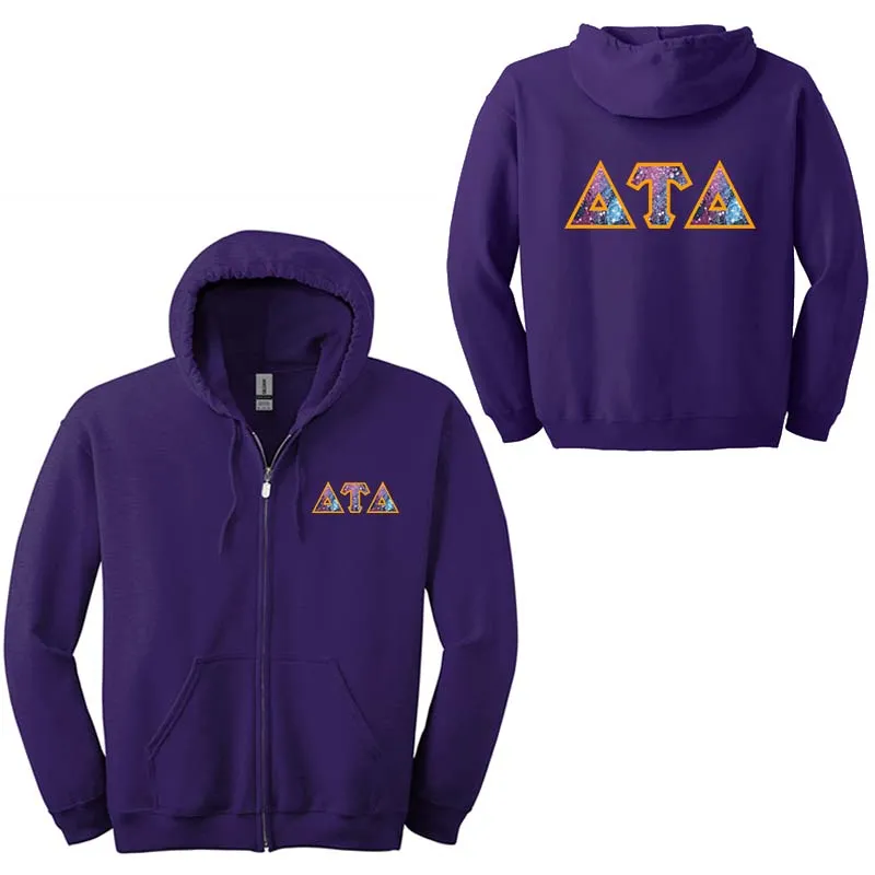 Delta Tau Delta Fraternity Full-Zip Hoodie - G186 - TWILL