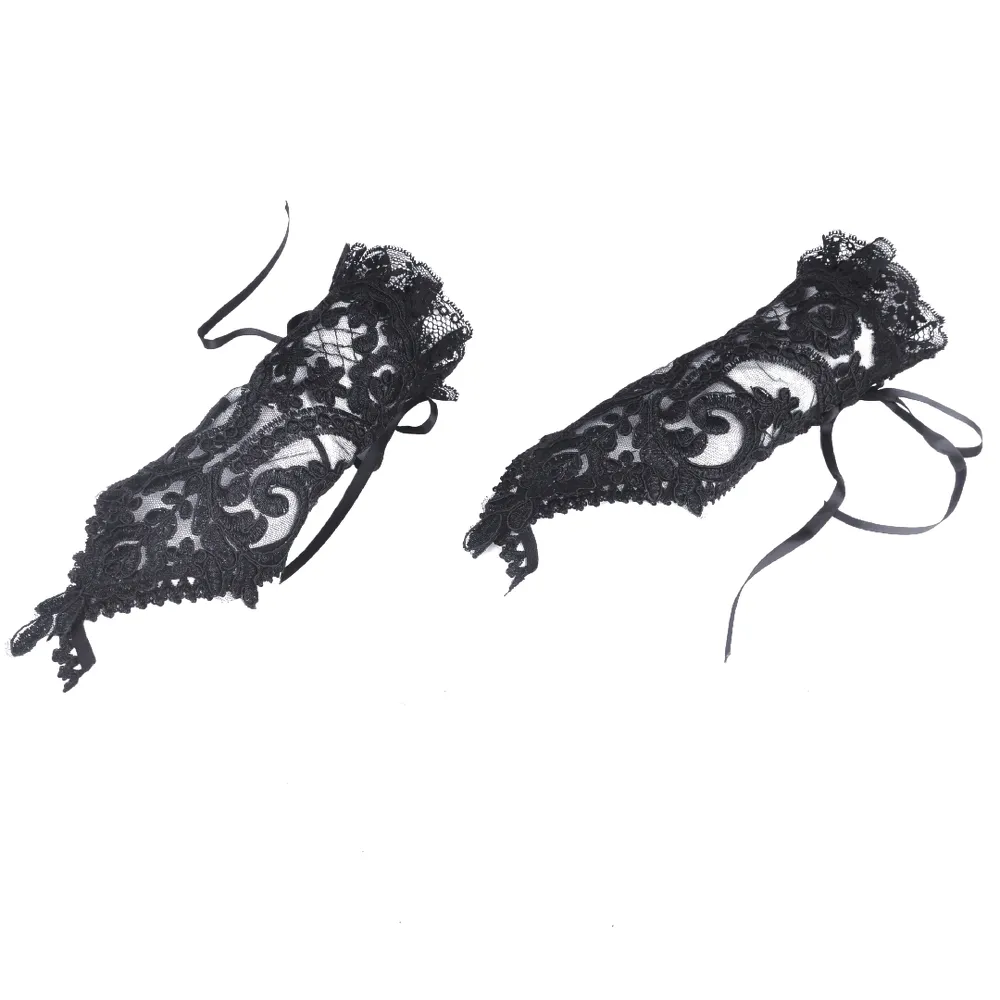 Elegant Gothic Lace Embroidery Gloves for Women