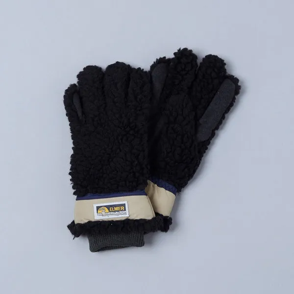 Elmer Wool Pile 5 Finger Gloves - Black