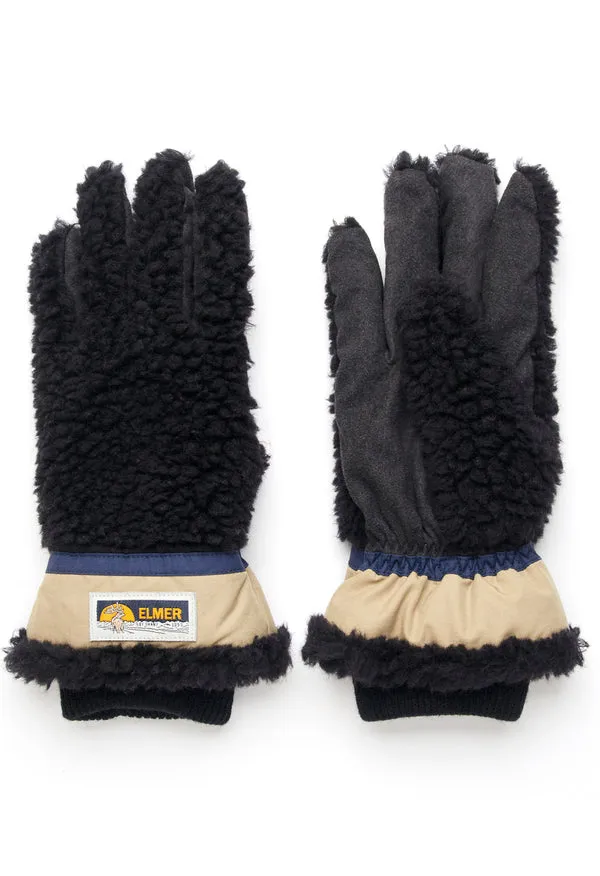 Elmer Wool Pile 5 Finger Gloves - Black