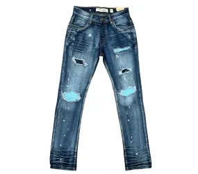 Evolution Contrast Torn S.Blue/C.Blue Denim Jeans Boys