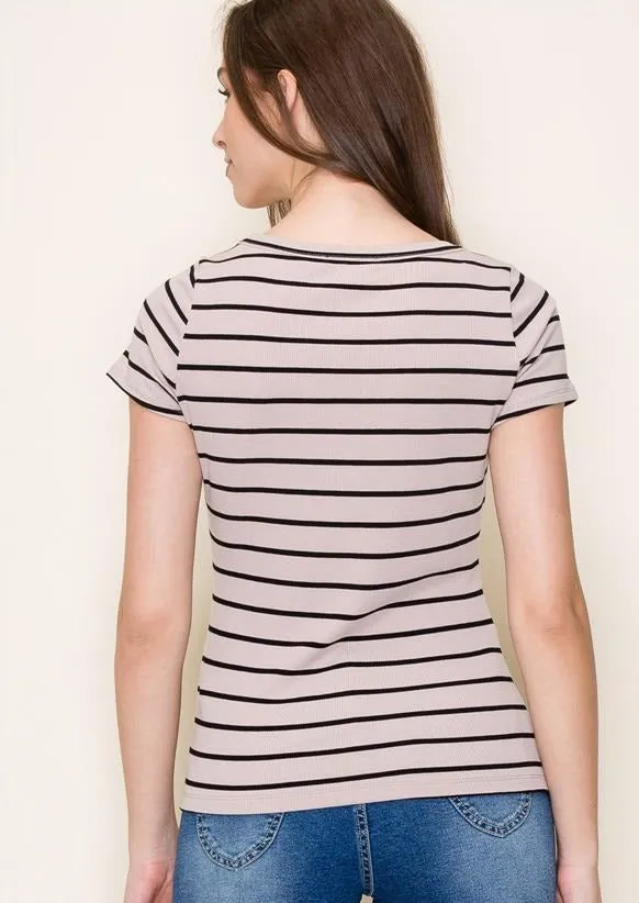 Feels Like Friday Striped Short Sleeve Tops - 2 Colors!