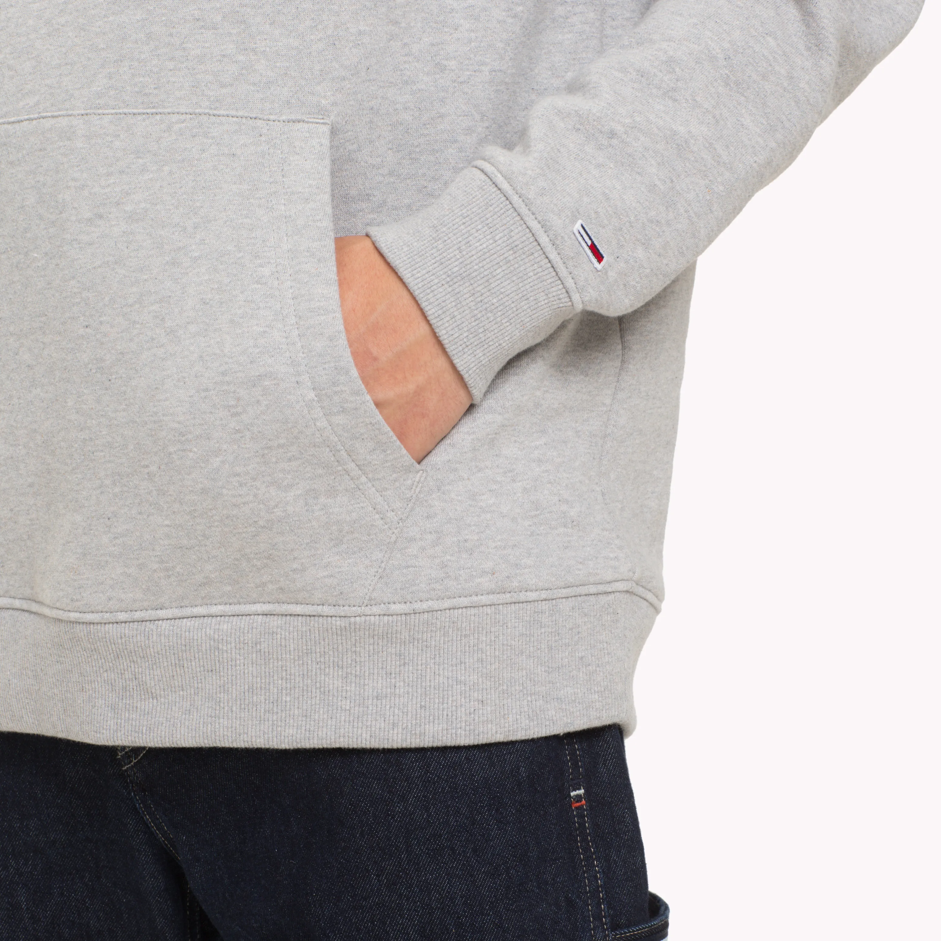 Grey Fleece Embroidered Hoody | Sweatshirts & Hoodies | Tommy Hilfiger