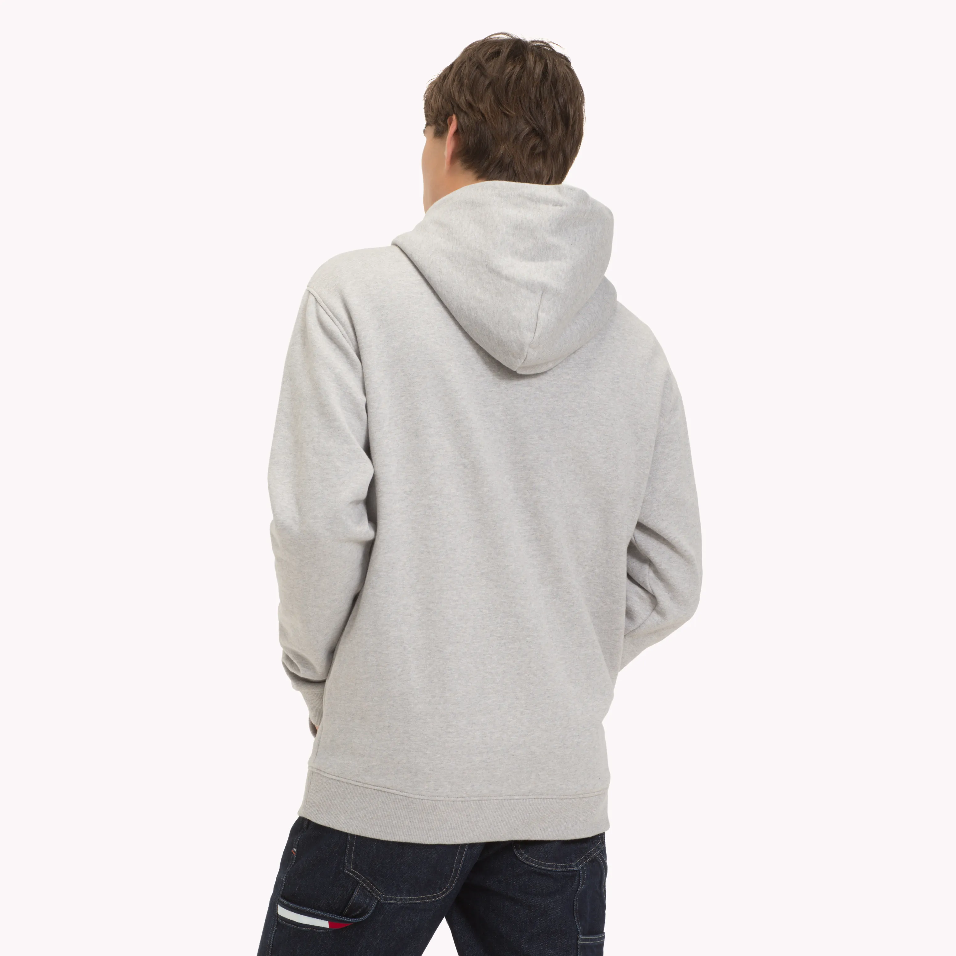 Grey Fleece Embroidered Hoody | Sweatshirts & Hoodies | Tommy Hilfiger