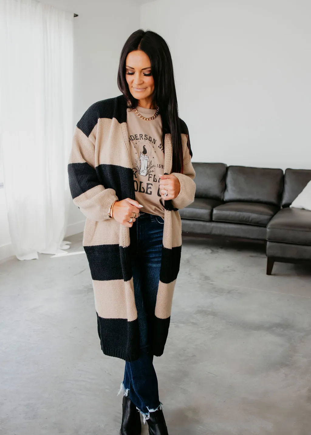 Hannah Striped Duster Cardigan